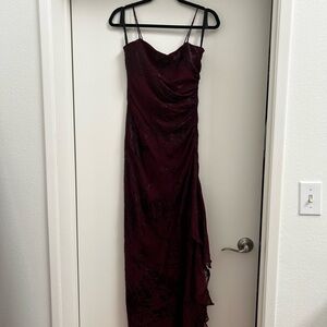Elegant Burgundy Evening Gown